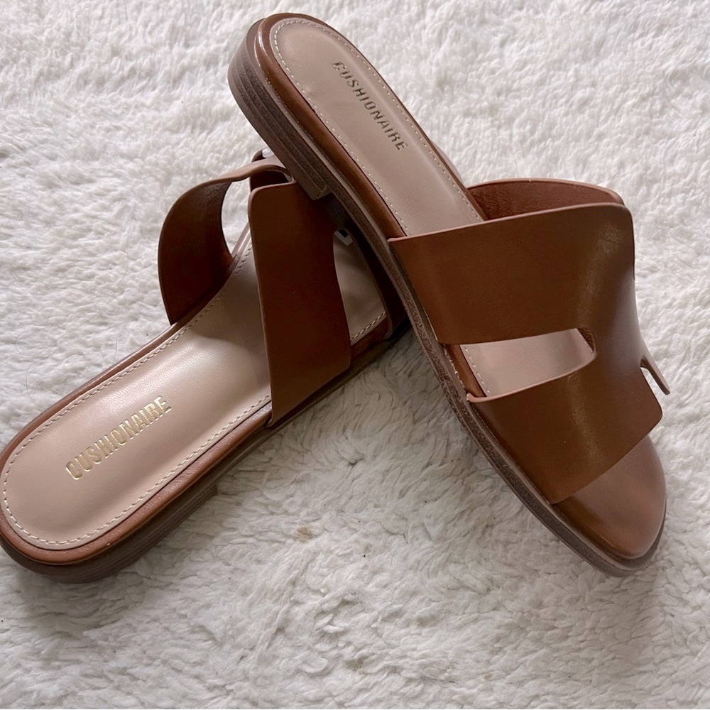 Cushionari Brown Minimalist Slip-On Sandals size 6